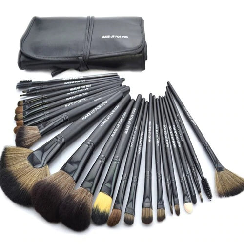 24 Pieces Make Up For You Brushes Set - BLACK_0