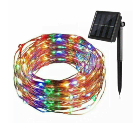 10 m Solar-Powered LED Fairy Lights Outdoor 10m - Multi-Coloured_0