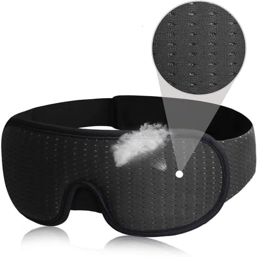 Memory Foam Silk Sleep Mask for men and woman - Black_0