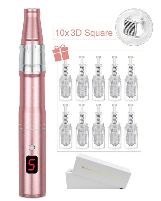 Professional Microneedeling Pen Machine for Derma MTS - 10pcs 3D Square_0