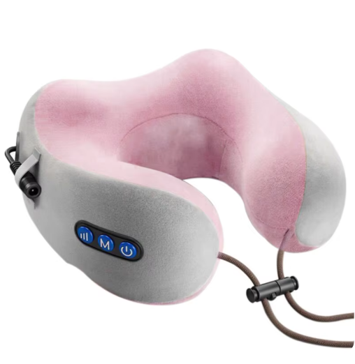 Portable U-Shaped Neck Massage Pillow - Pink